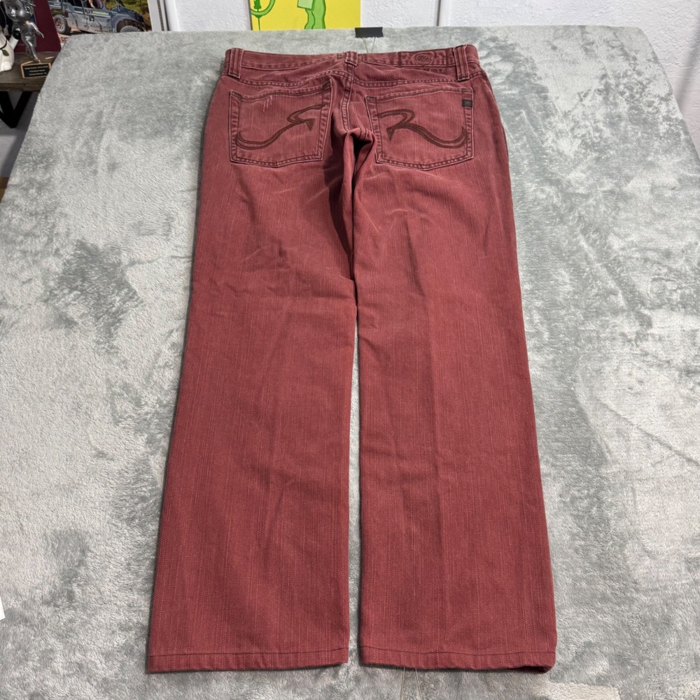 Rock & Republic Colburg Mens Burgundy Red Straight Leg Jeans 33x32 (33x28)